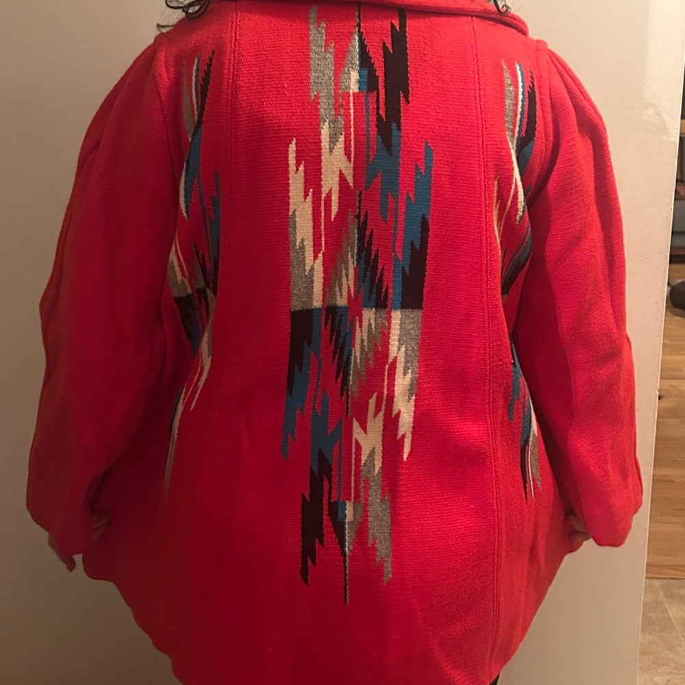 Craft Red Wool Chimayo Blanket Coat - Picture 13 of 13